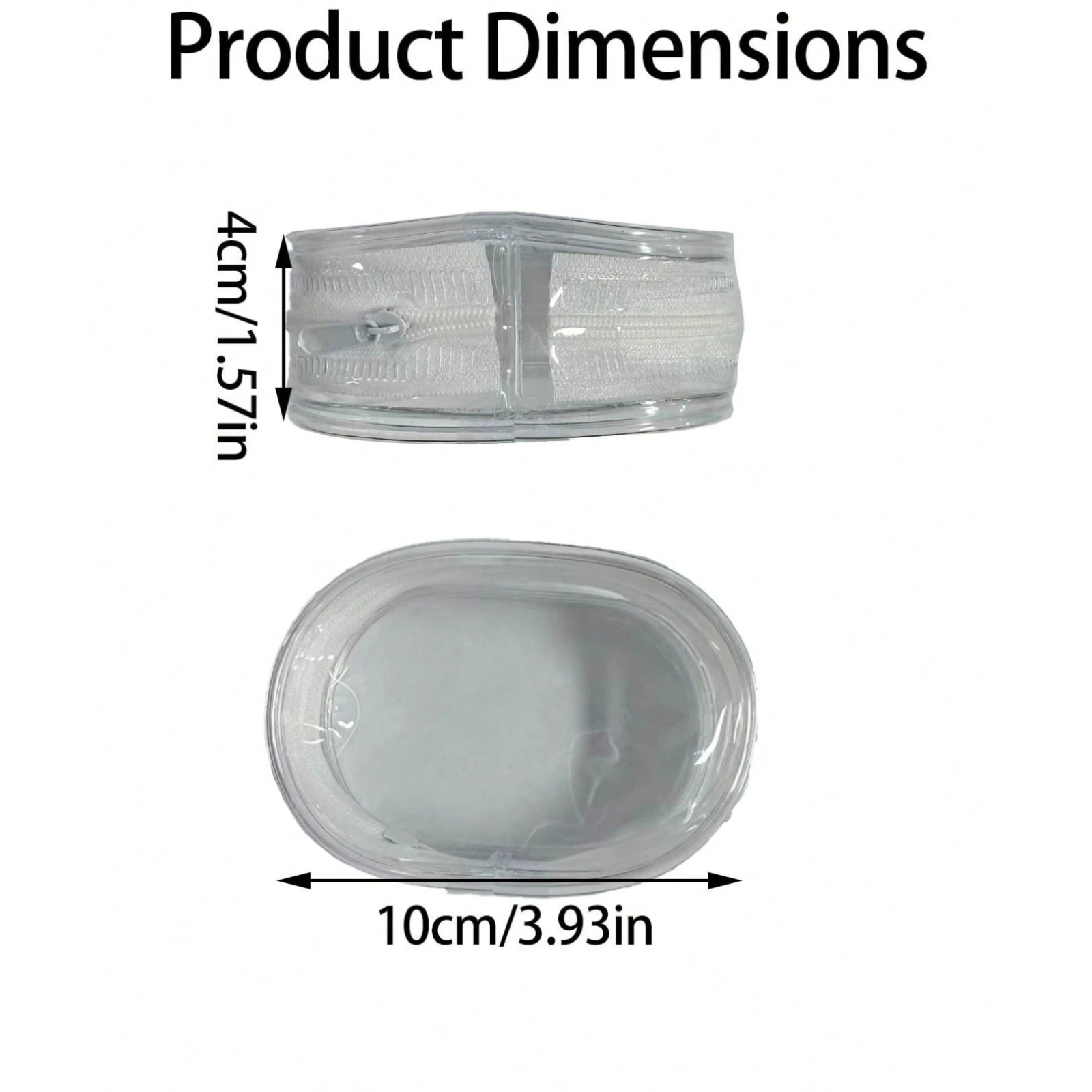 2 Pack Transparent Mini Zipper Storage Pouch Travel Bag Organizer Keychain Clip