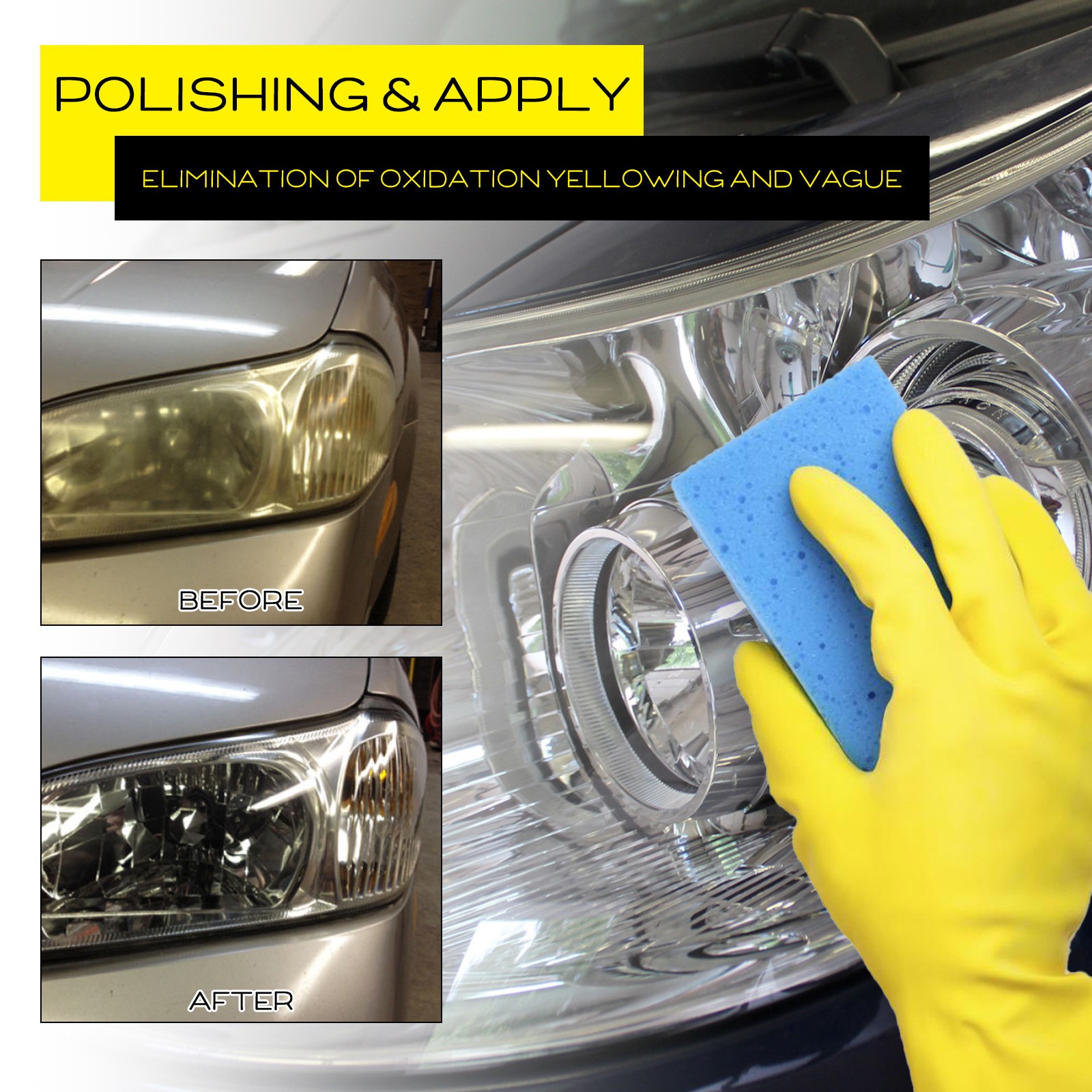 Auto Headlight Restoration Kit Car Polish Restore Faded Lens UV Sealant Clear