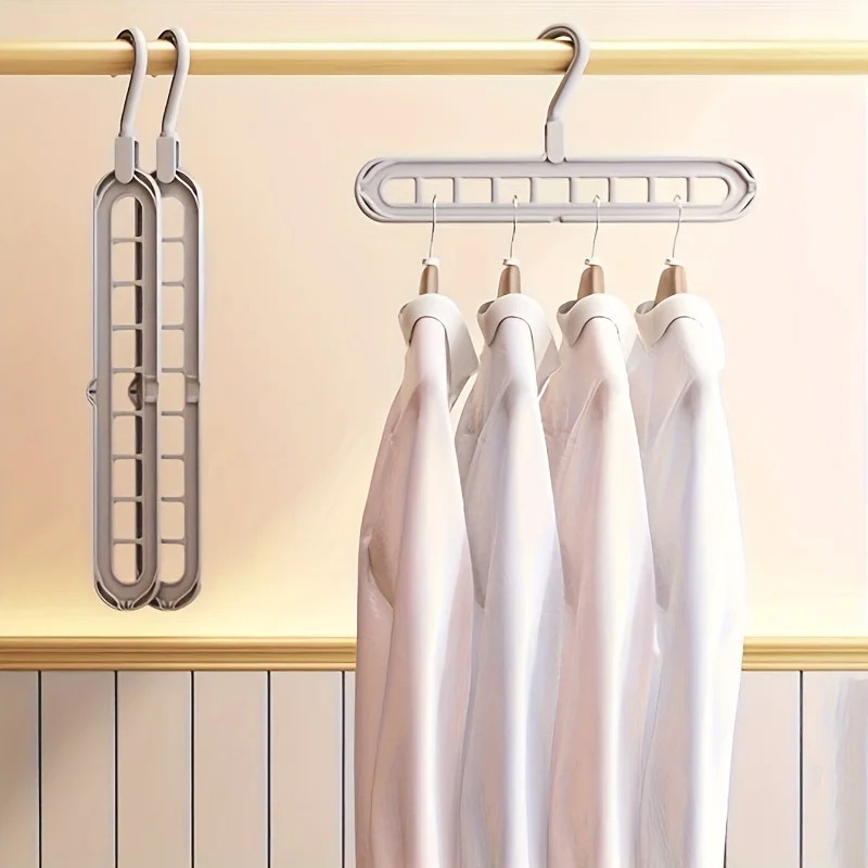 3PCS 9-Hole Foldable Clothes Hangers Space Saving Wardrobe Closet Organizer