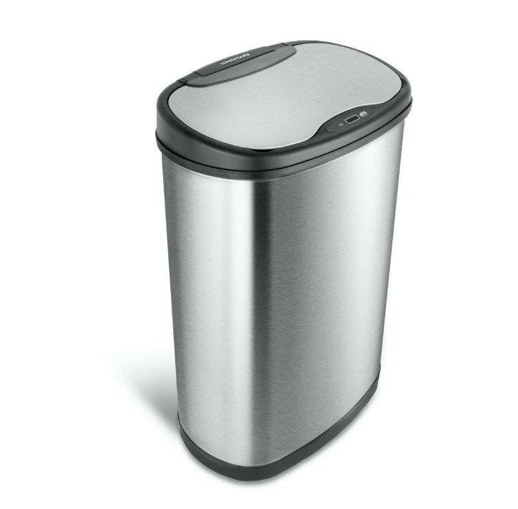 Nine Stars 13 Gallon Automatic Touchless Kitchen Trash Can, Stainless Steel