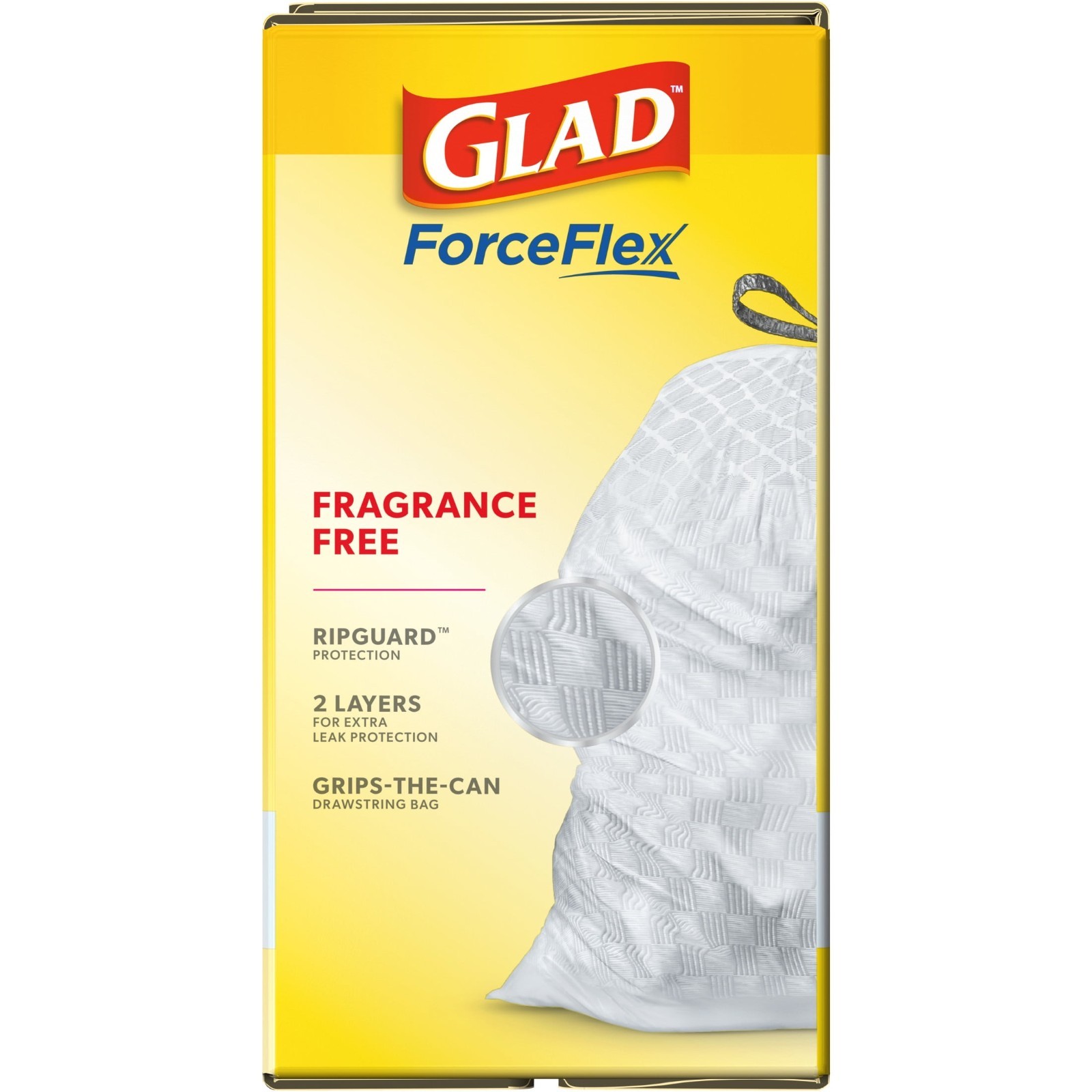 Glad ForceFlex 13 Gallon Drawstring Kitchen Trash Bags Unscented 120 Ct