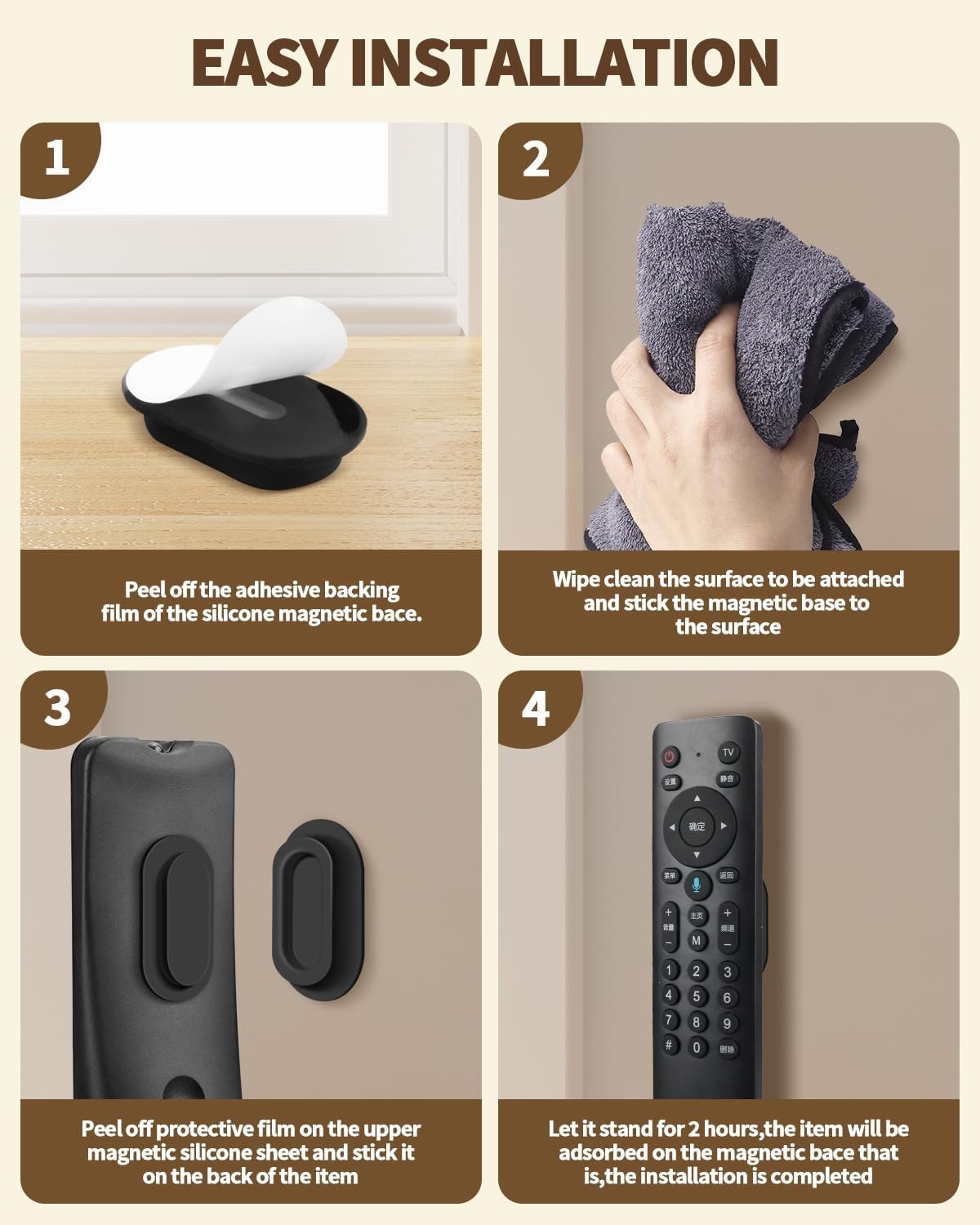 6pcs Magnetic Remote Control Holder Upgraded Silicone Magnetic Wall Mount for TV