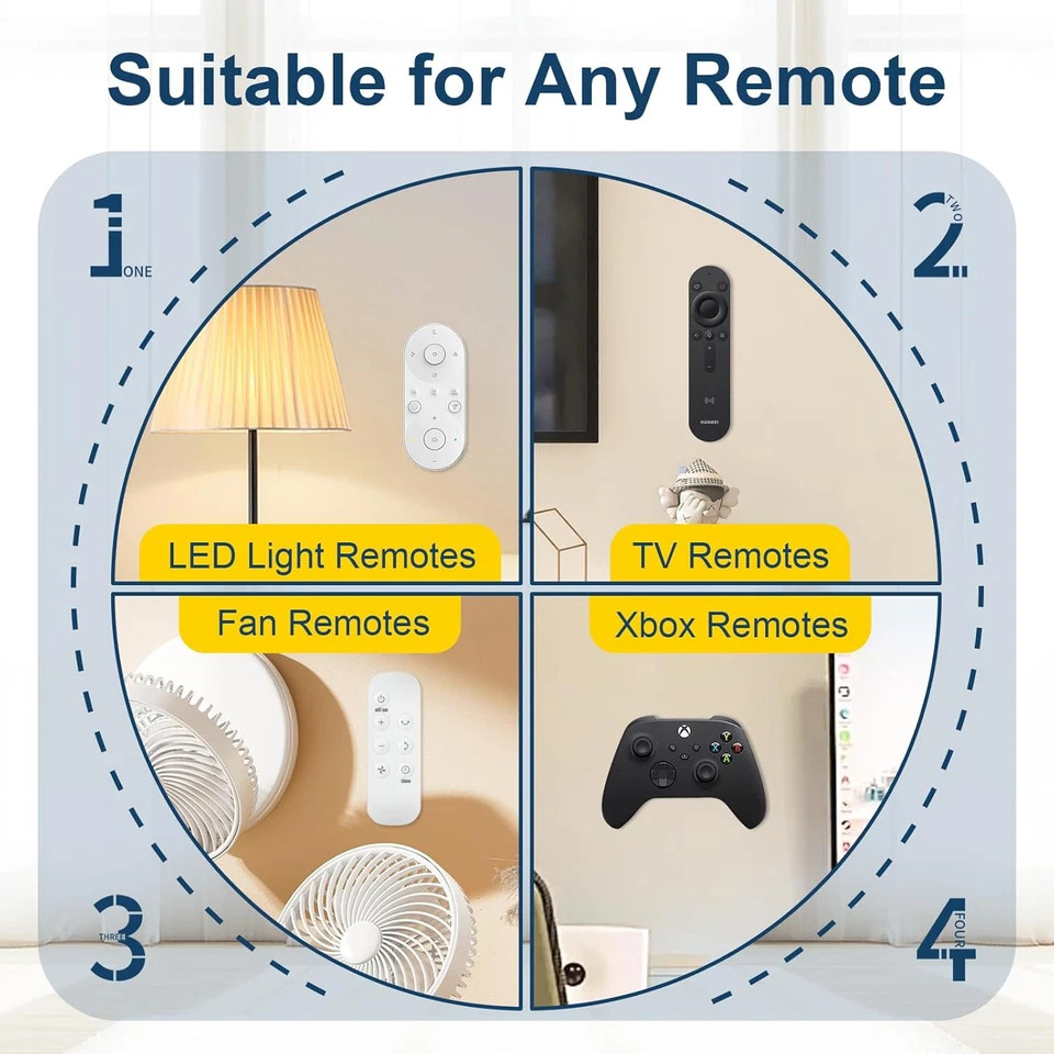 6pcs Magnetic Remote Control Holder Upgraded Silicone Magnetic Wall Mount for TV