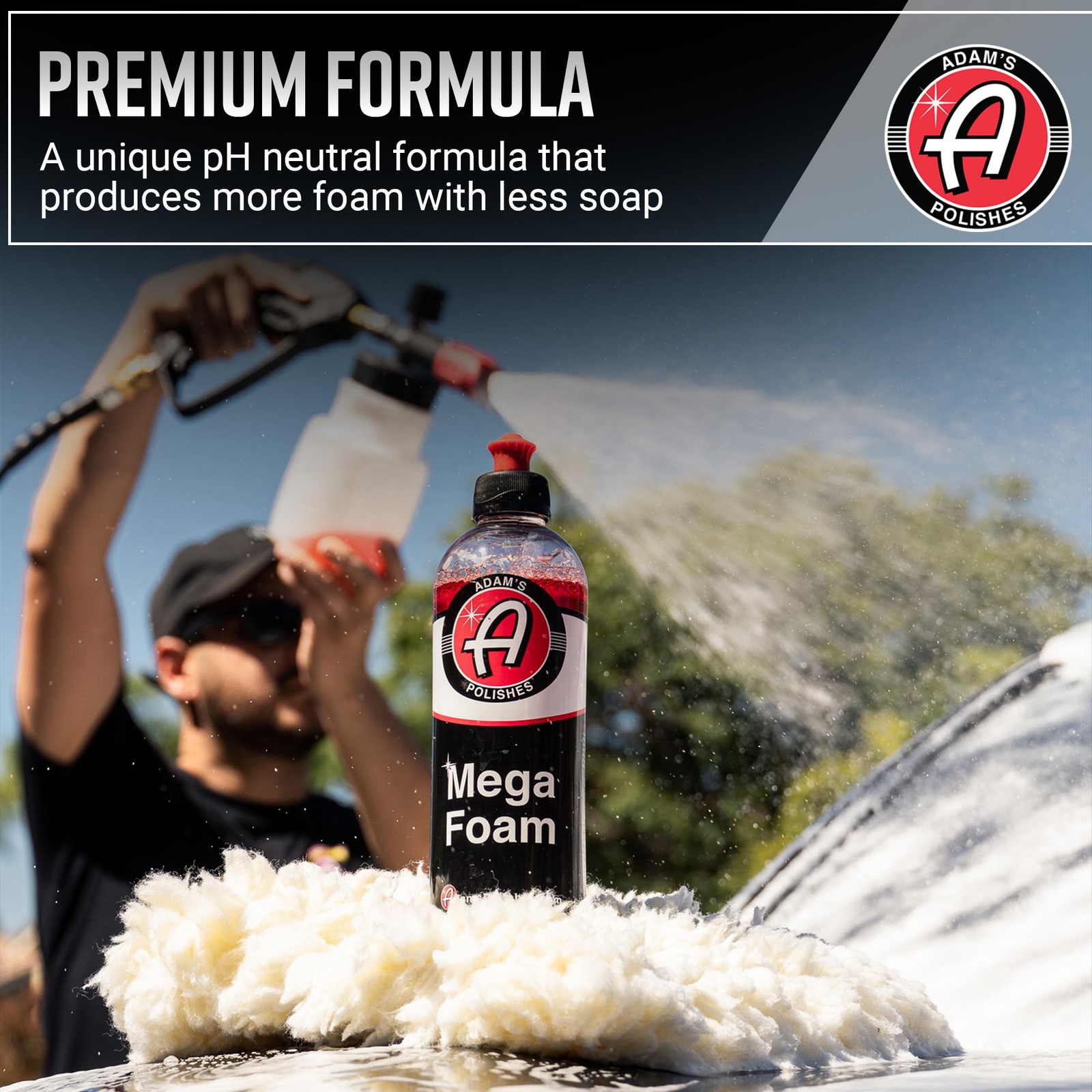 Adam’s Mega Foam Car Wash Soap (Gallon) – pH Neutral, Ultra Concentrated for …