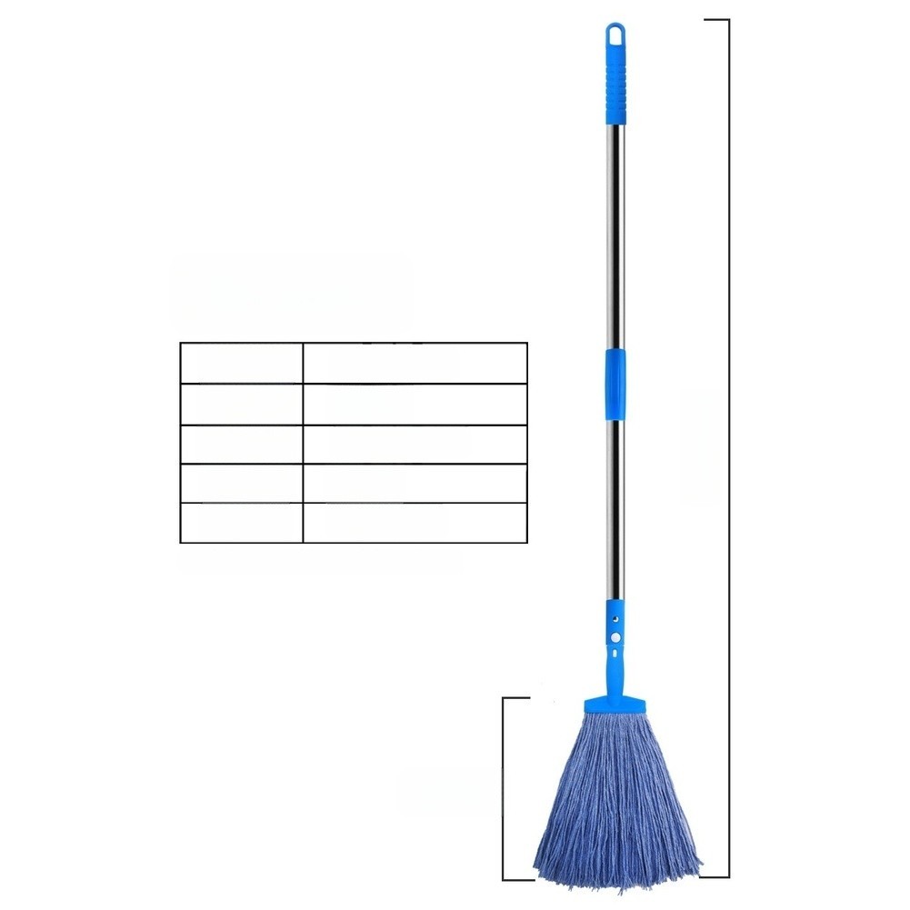 For Wax Mop with Ergonomic Non Slip Grip 36cm Cotton Yarn 1.2M Steel Rod