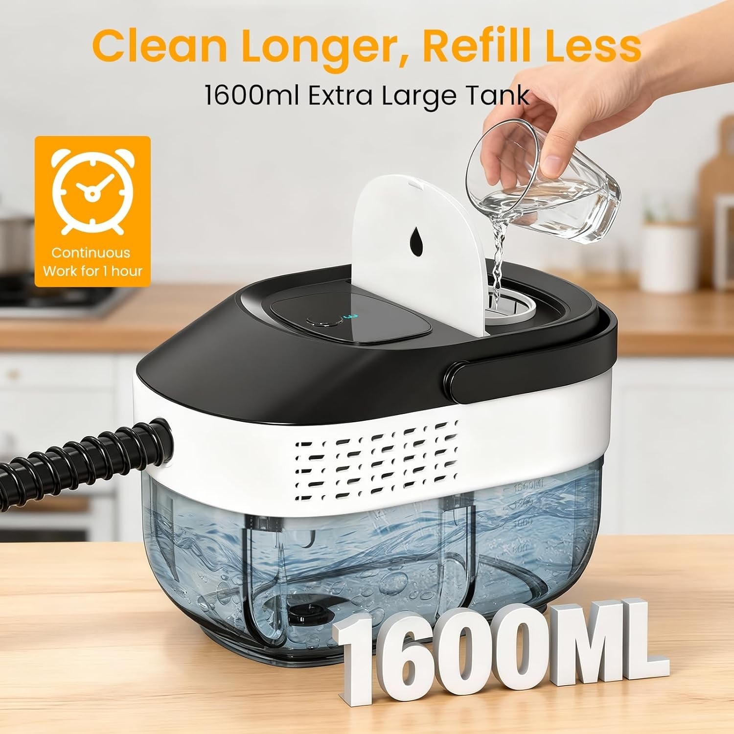 Steam Cleaner Handheld 1.6L 2500W Multi Surface Car Home Tile Floor