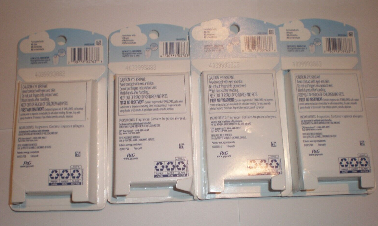 (4) Febreze Plug LEMON FRESH Scent Kitchen 2X Odor Eliminating Air Freshener