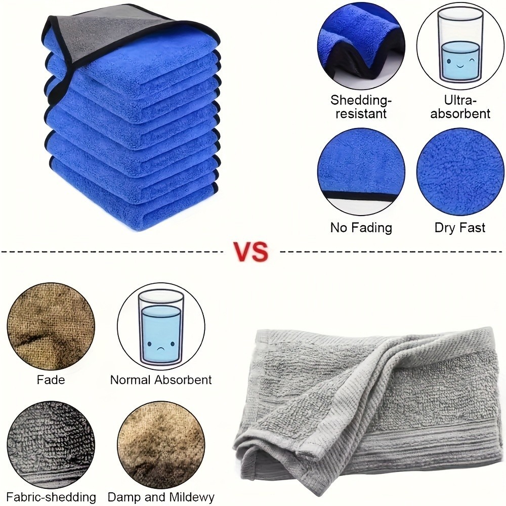 5 Pack Premium Microfiber Car Drying Towels Ultra Absorbent Auto Detailing Cloth