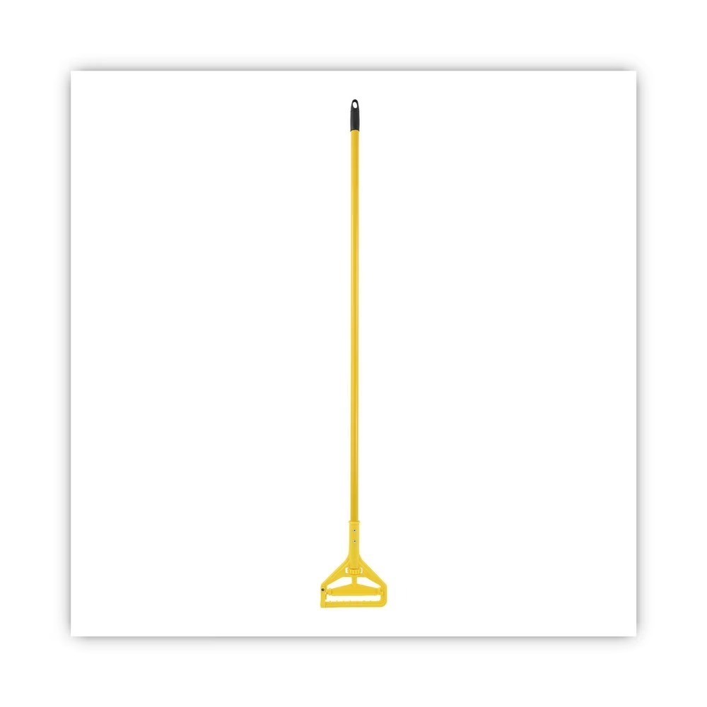 60 inch Quick Change Side-Latch Plastic Mop Head with Aluminum Handle Yellow