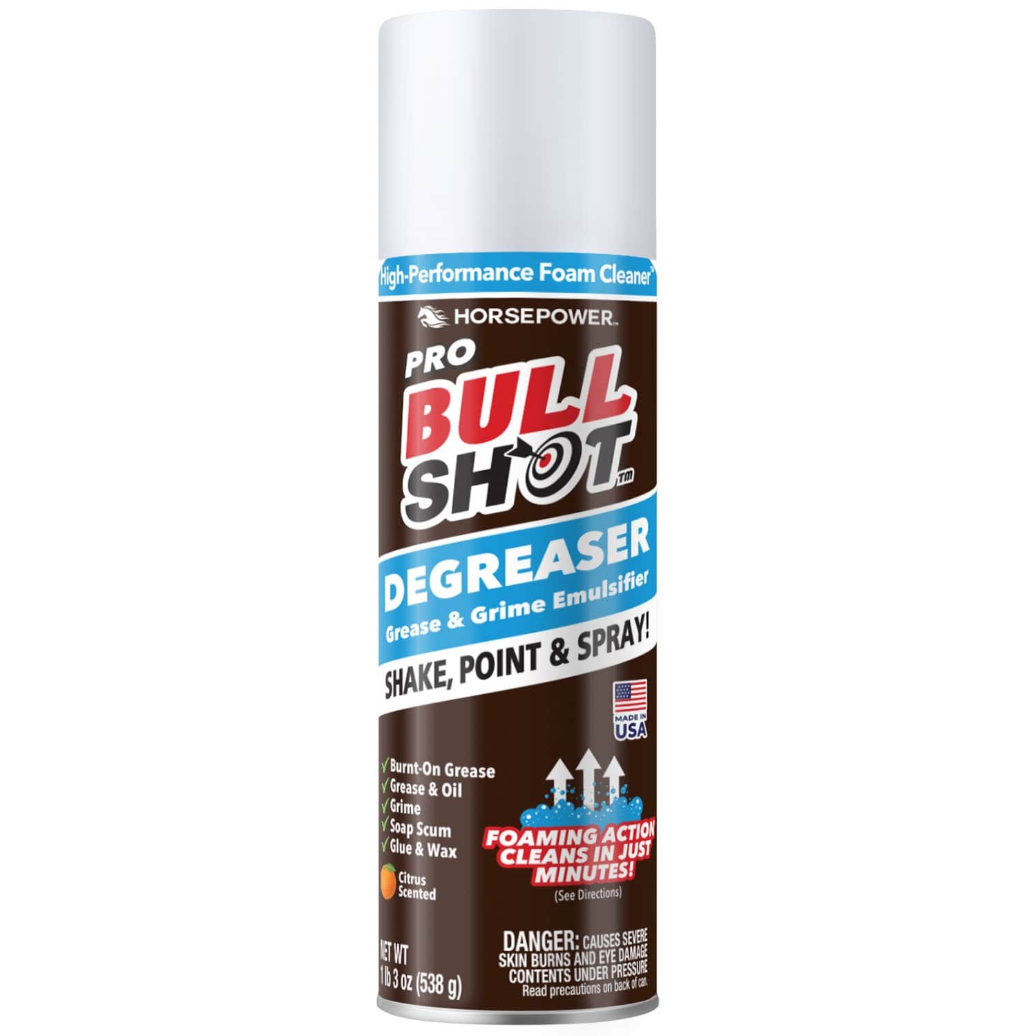 Bull Shot Degreaser Pro Foaming Grime Remover Spray Made in USA