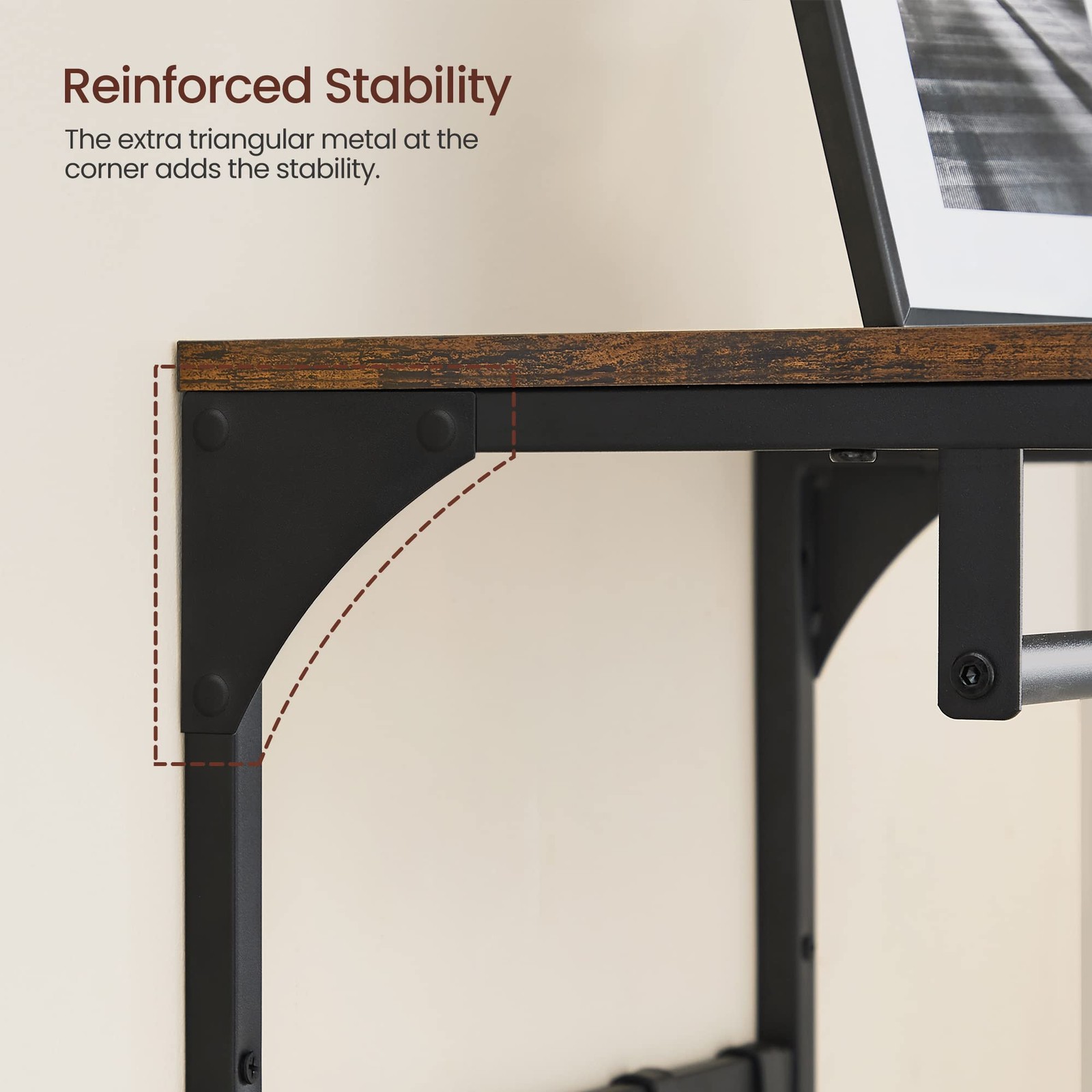 15.7×9.4×9.4 Inch Rustic Brown Wall Mounted Coat Rack Shelf With 8 Hooks