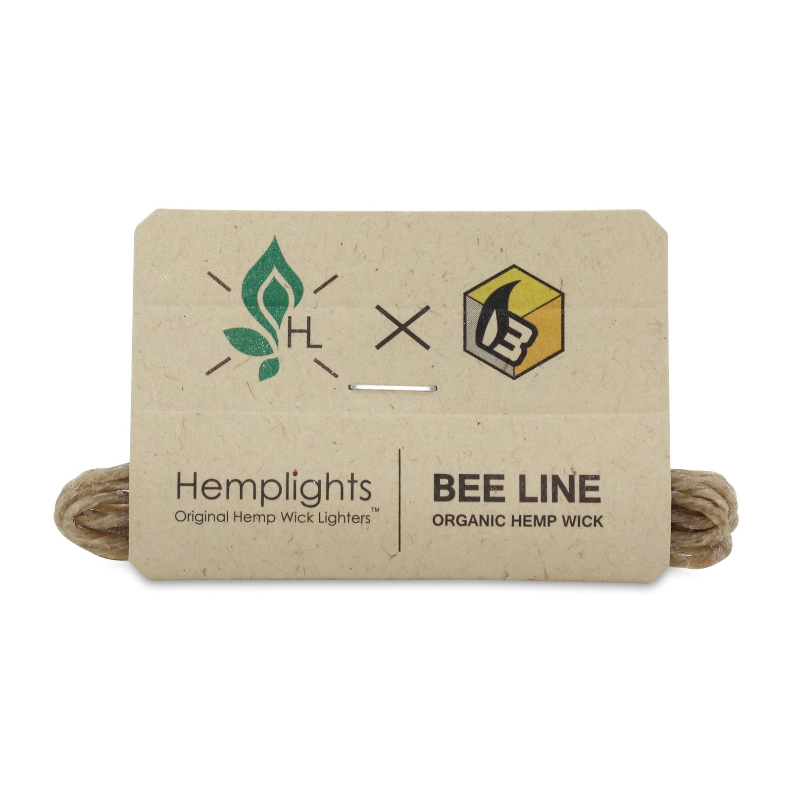 Hemplights Hemp Wick Lighter 2 Pack Wrapper, Includes 8FT Black / Yellow