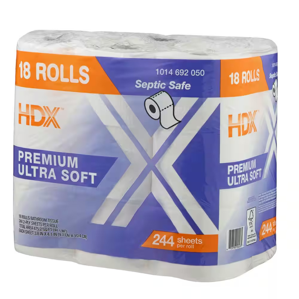 Premium Ultra Soft 2-Ply Toilet Tissue (244-Sheets per Roll-18-Rolls per Pack)