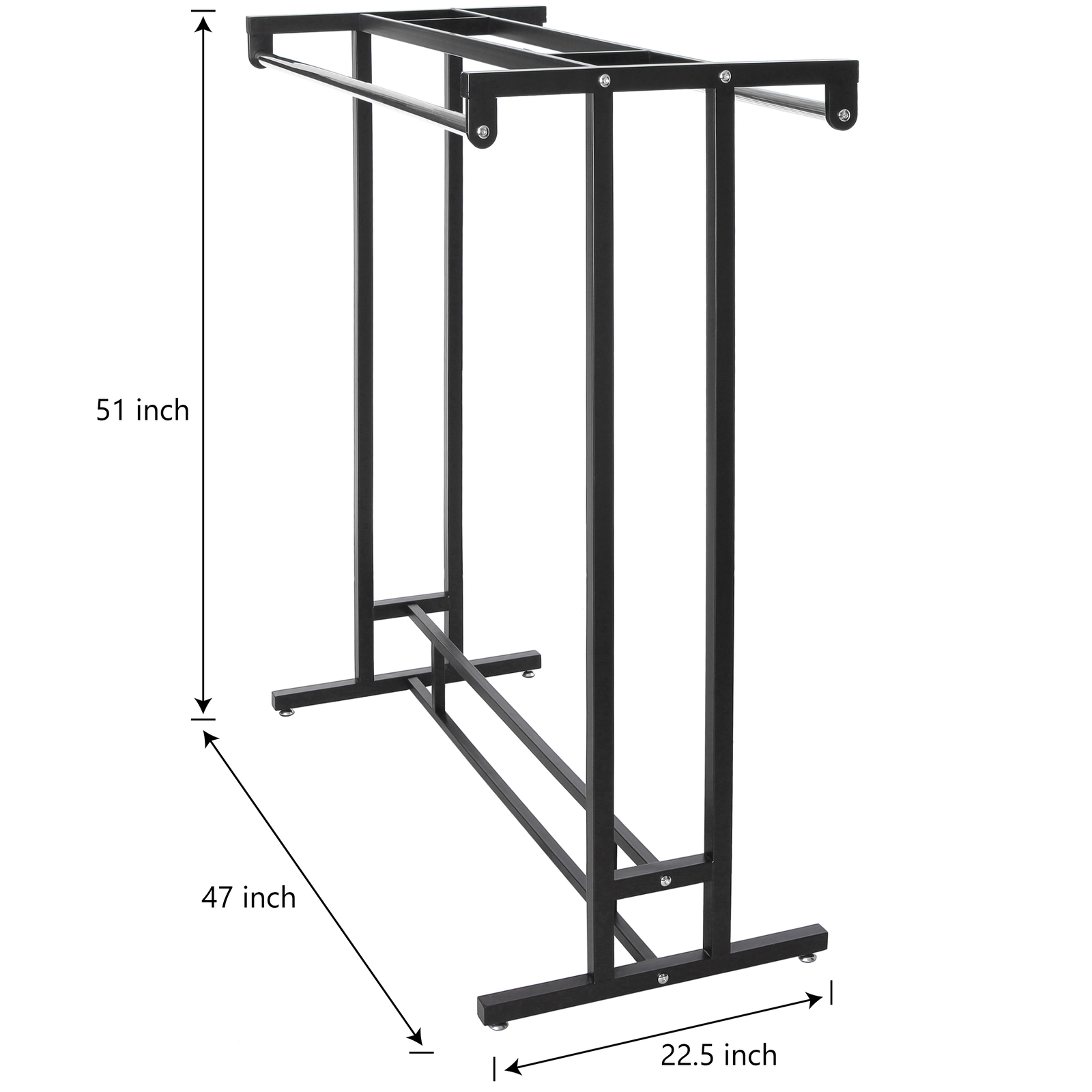 Stainless Steel Double Rod Hangrail Department Store Style Clothes/Garment Rack