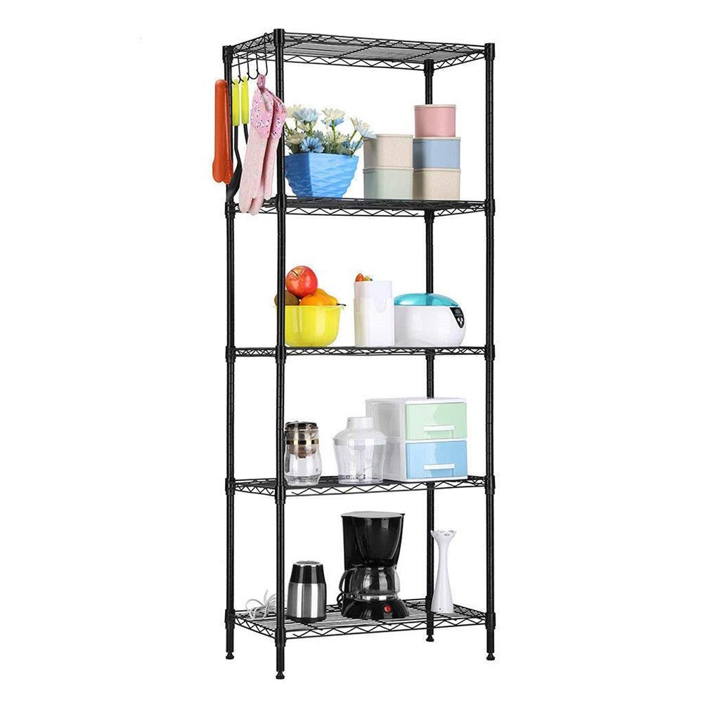 5-Tier Wire Shelves Unit Adjustable Metal Shelf Rack Kitchen Storage Organizer