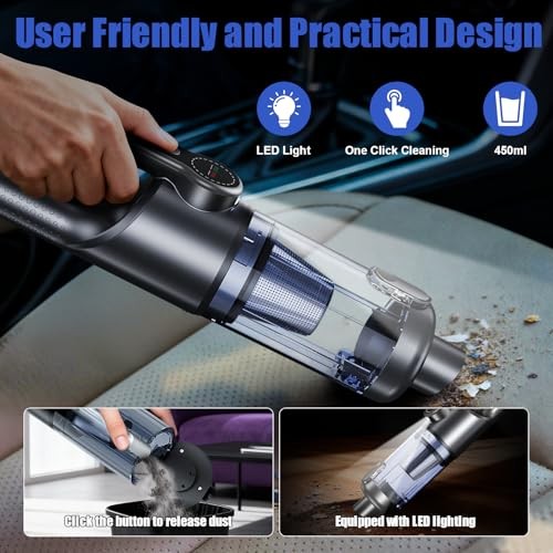 Car Vacuum Portable Cordless-19000 Pa 4 in 1 Handheld Vacuum Cordless