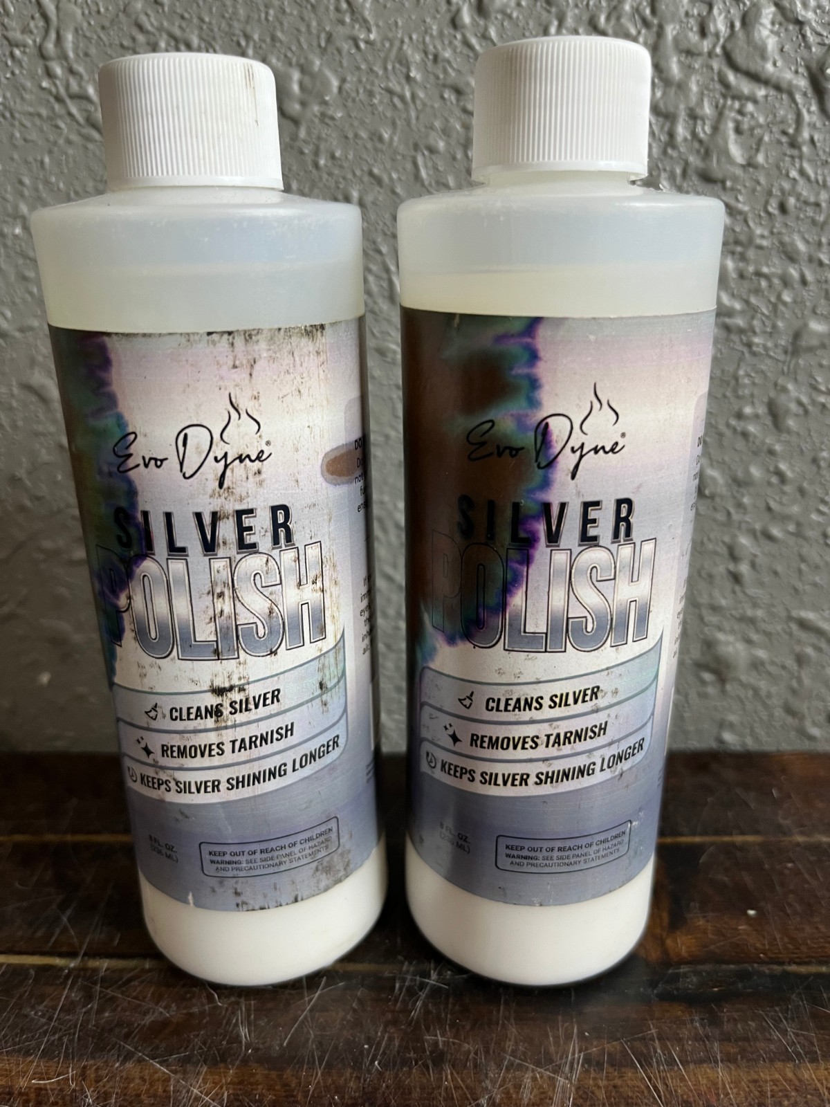 2 Pack Evo Dyne Silver Polish Tarnish Remover Cleaner Liquid 8 oz Bottles