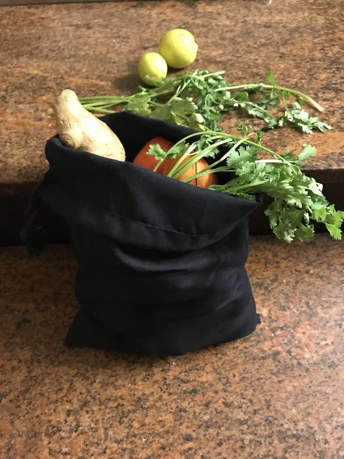 12×16 Inches Cotton Single Drawstring Premium Muslin Black Bags. Select Quantity
