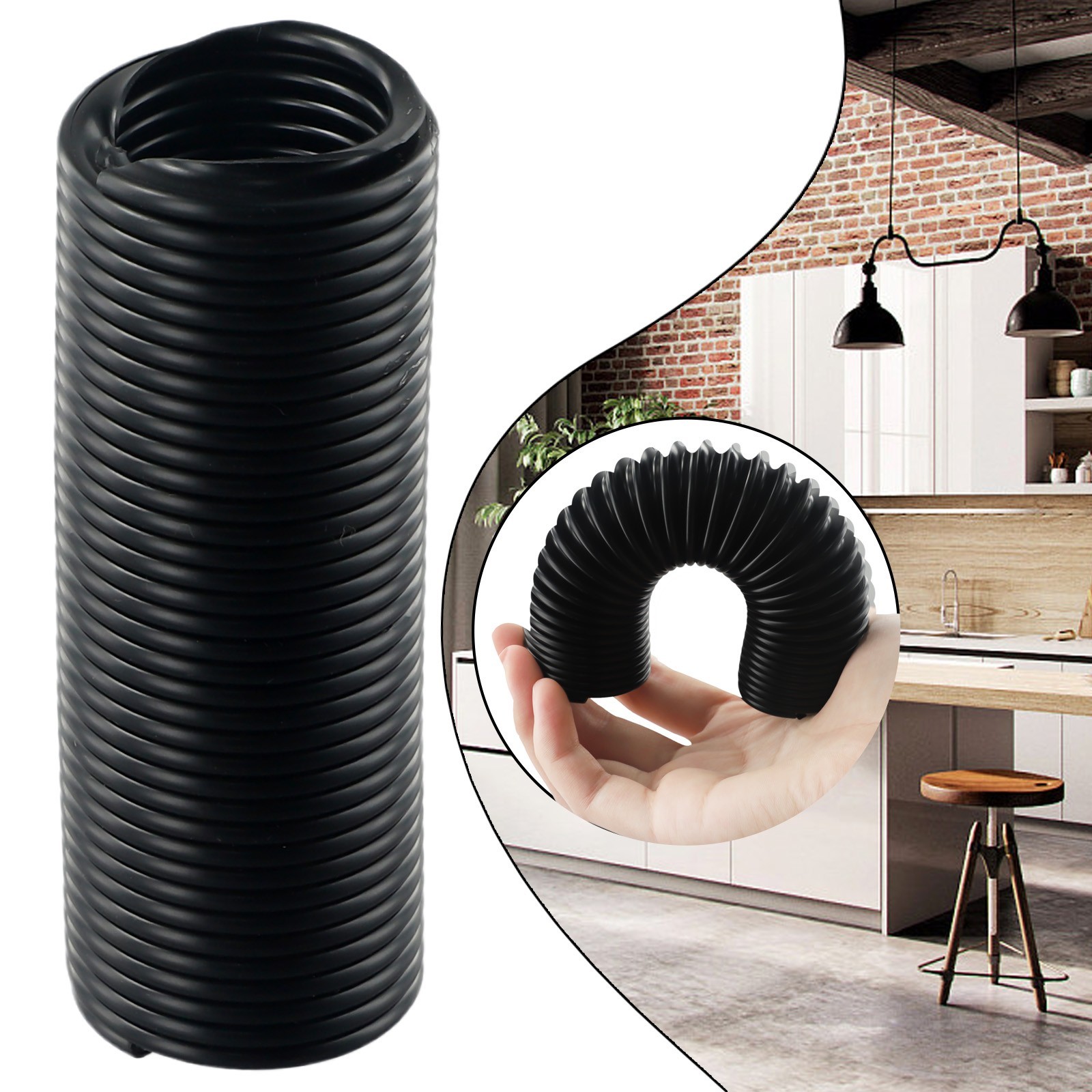 Vacuum Cleaner Hose 1 Pcs ABS+PP Black Cordless Lower Duct Hose Reusable