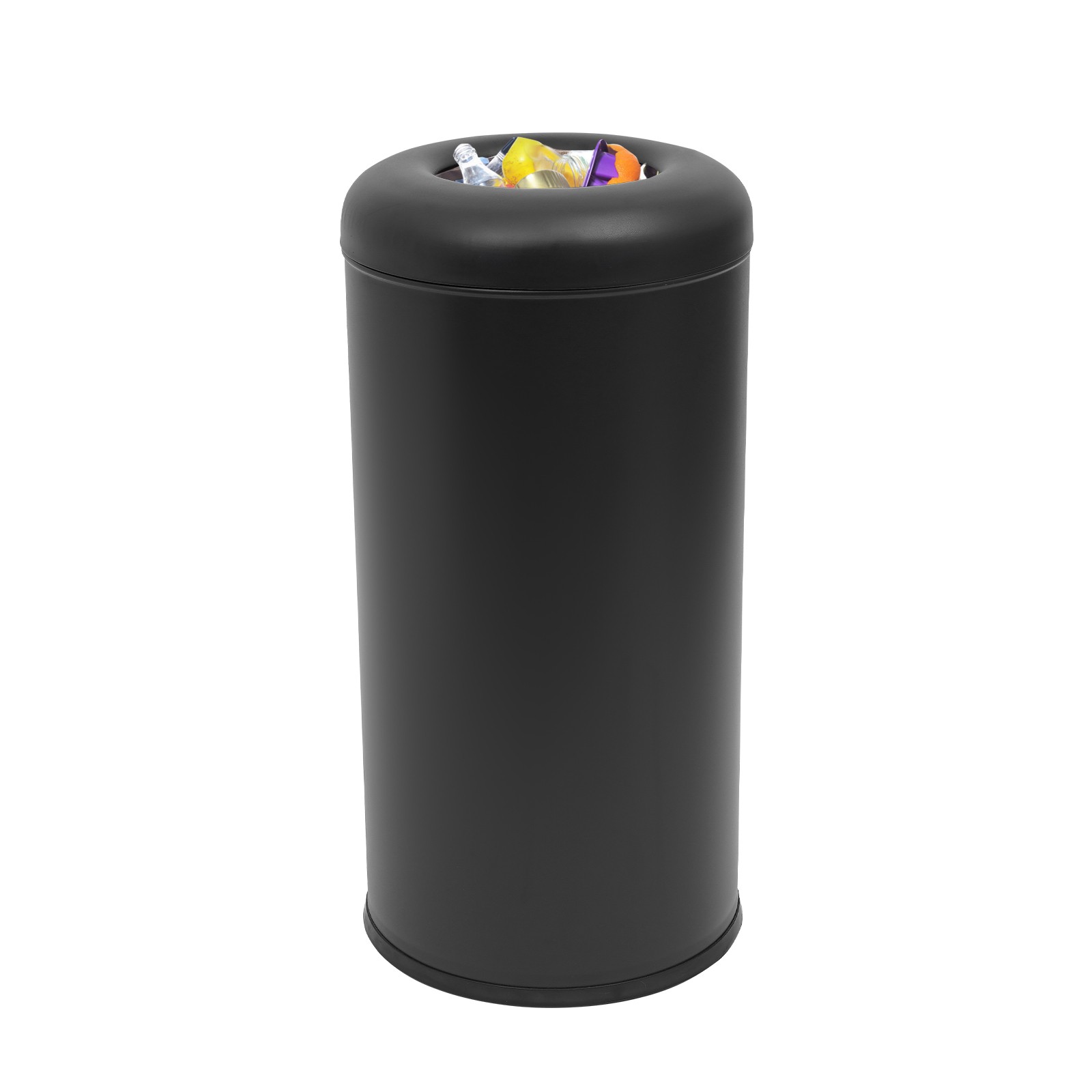 Cylindrical,Open-Top Rubbish Bin,Industrial Waste Container,Commercial Trash Can