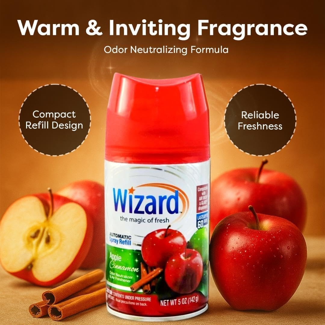 12pk Wizard 5oz Automatic Spray Refills Rose Hawaiian Retreat Apple Cinnamon