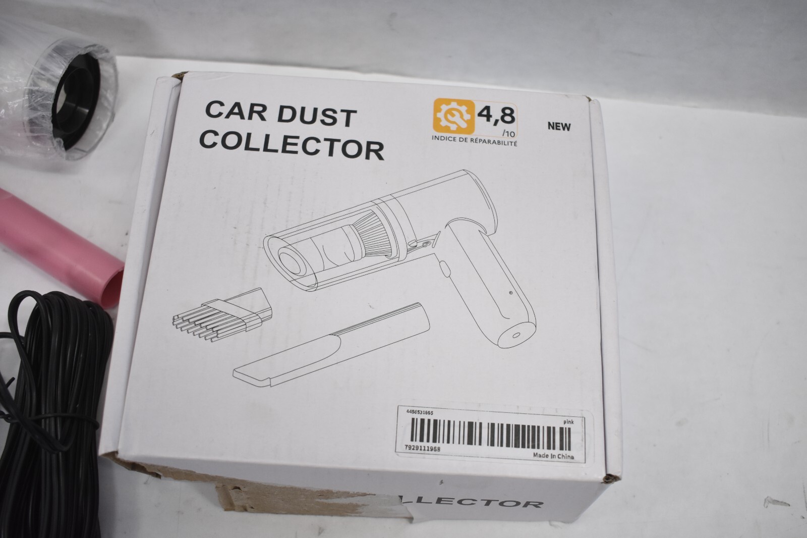 Car Dust Collector Pink Electronic Plug In Device w Accessories