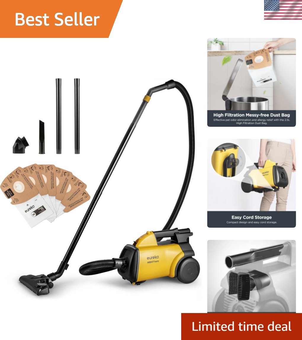 3670M Canister Cleaner, Lightweight Powerful Vacuum for Carpets and Hard floo…