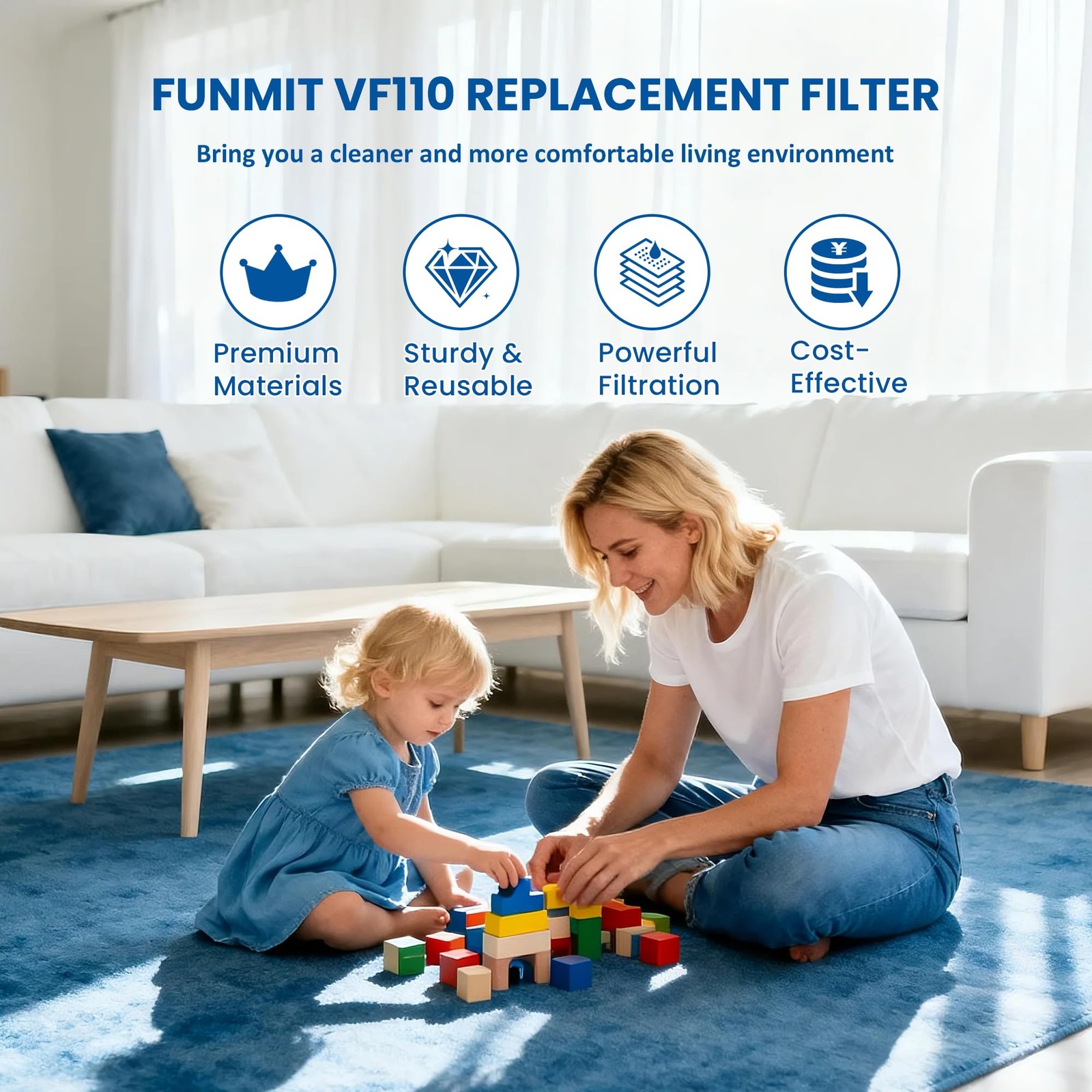 4 Pack Replacement Filter Compatible with Black & Decker Power Tools VF110 Du…