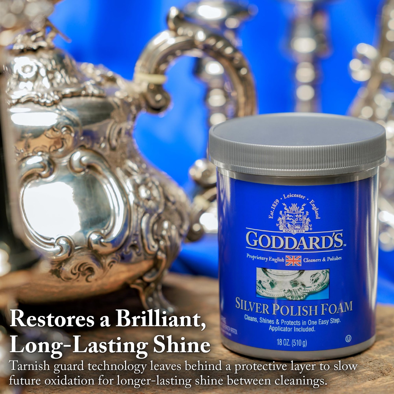Goddard’s Silver Polish Foam – Silver Jewelry Cleaner for Antiques, Accessories,