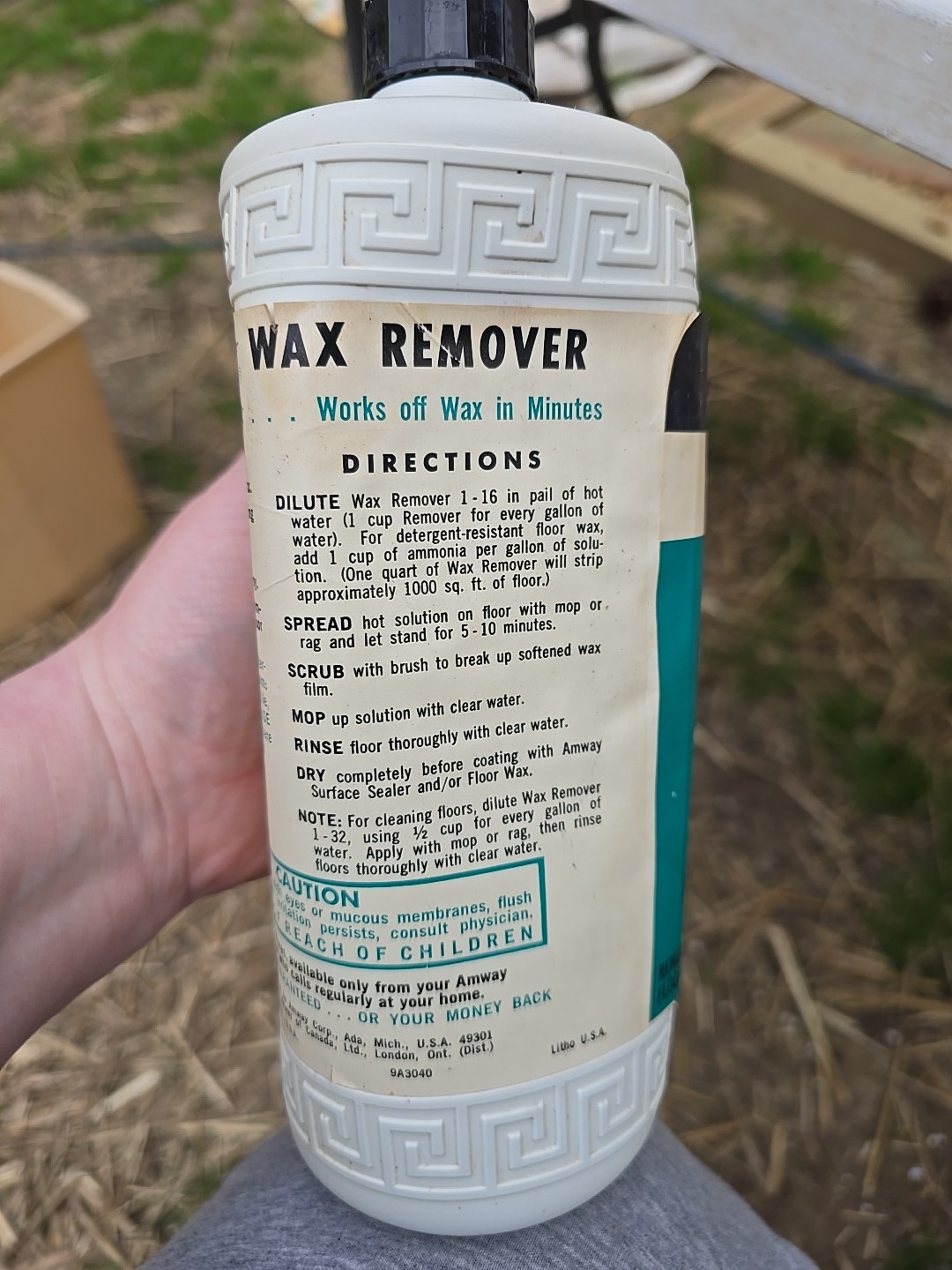 Amway Floor Wax Remover Concentrate 32 Fl Oz Bottle NOS 1969 Removes Floor Wax