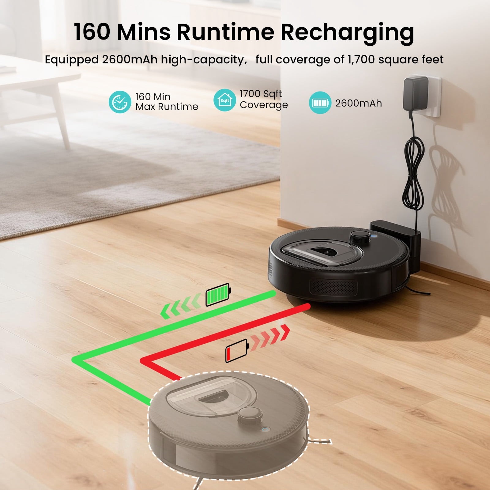 M330 Robot Vacuum & Mop with LiDAR Navigation, Obstacle Avoidance, 450ml Bin