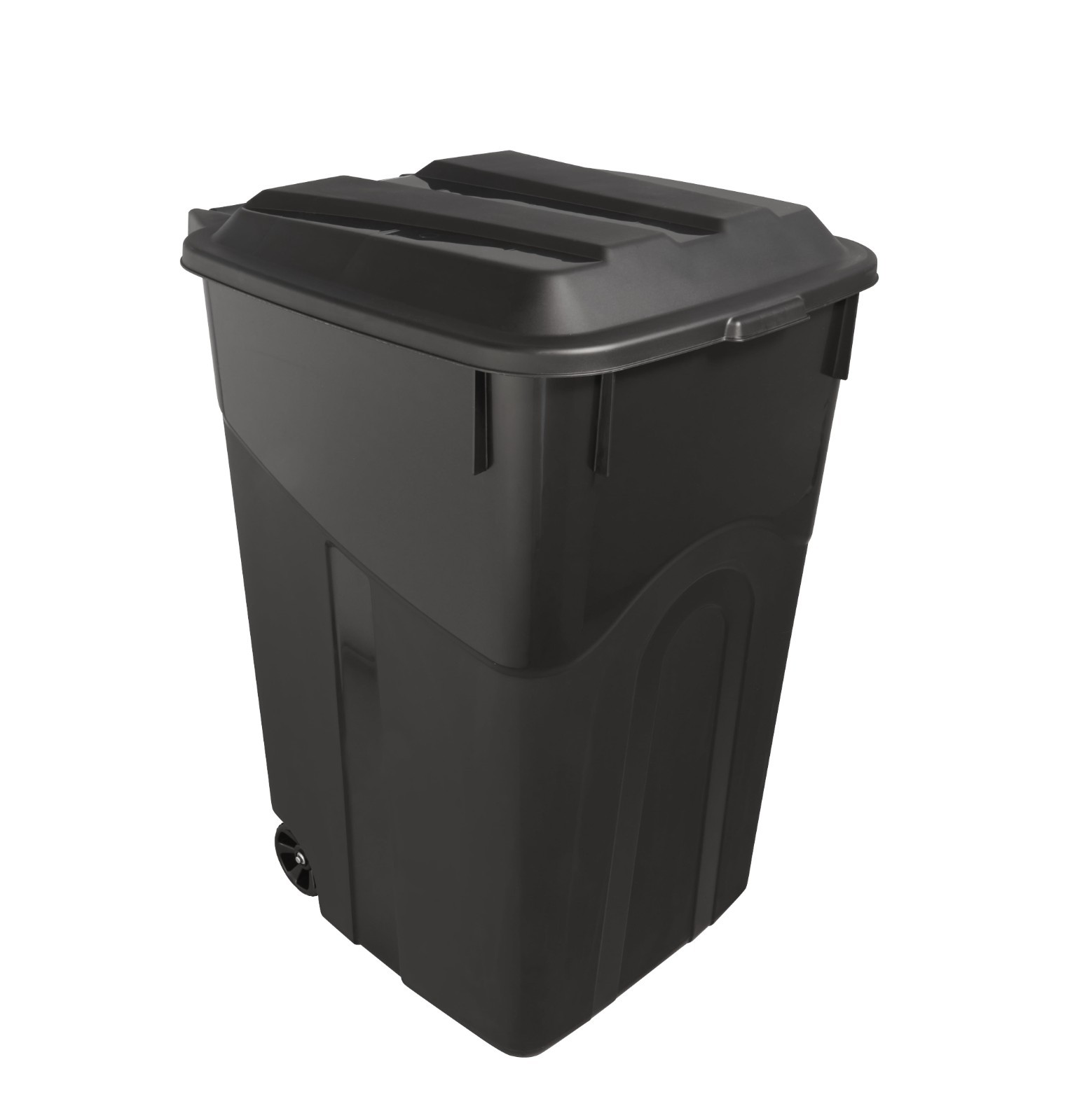 (2 pack) Hyper Tough 45 Gallon Wheeled Heavy Duty Plastic Garbage Can, Lid