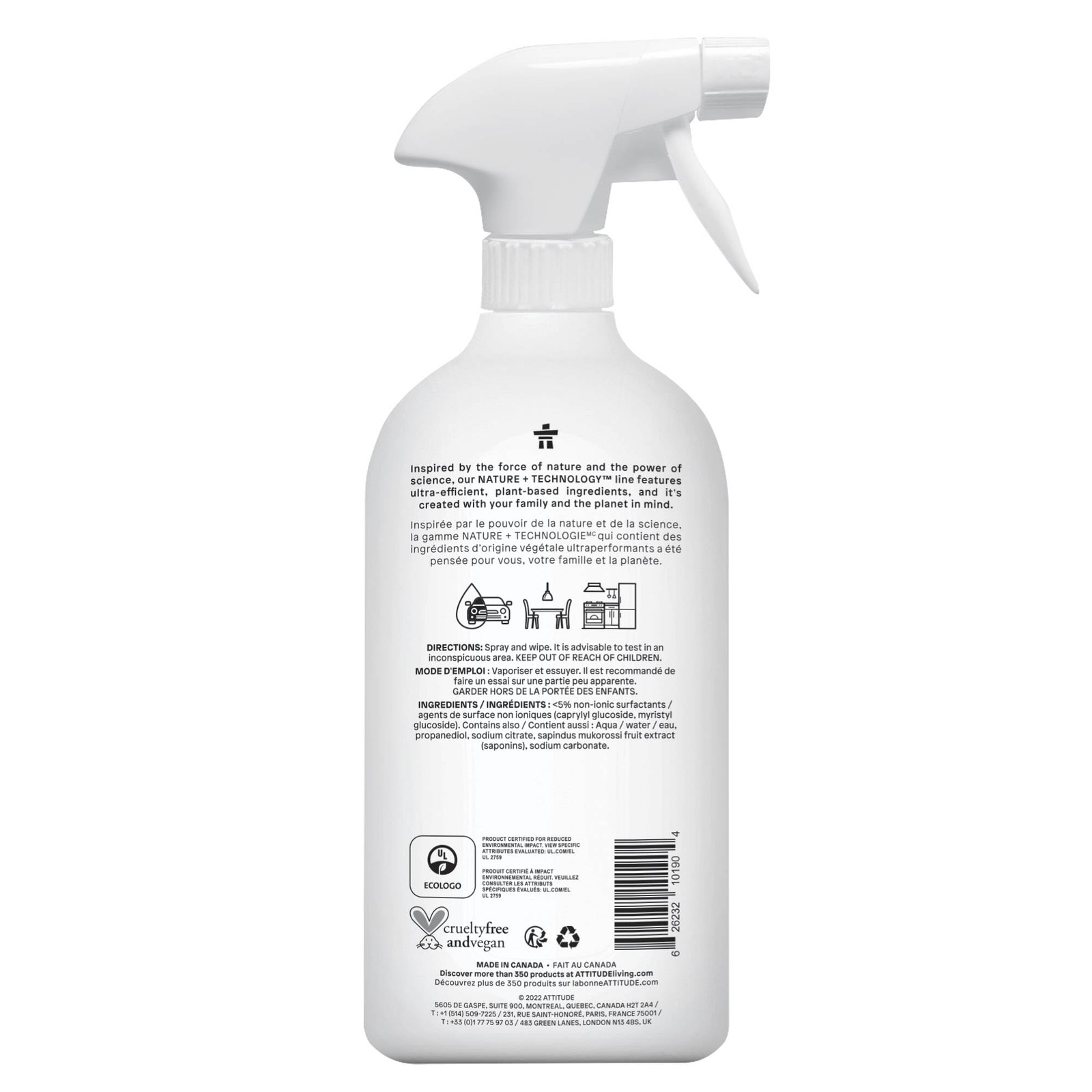 ATTITUDE All Purpose Cleaner Spray, EWG Verified, 27.1 Fl Oz (Pack of 1)