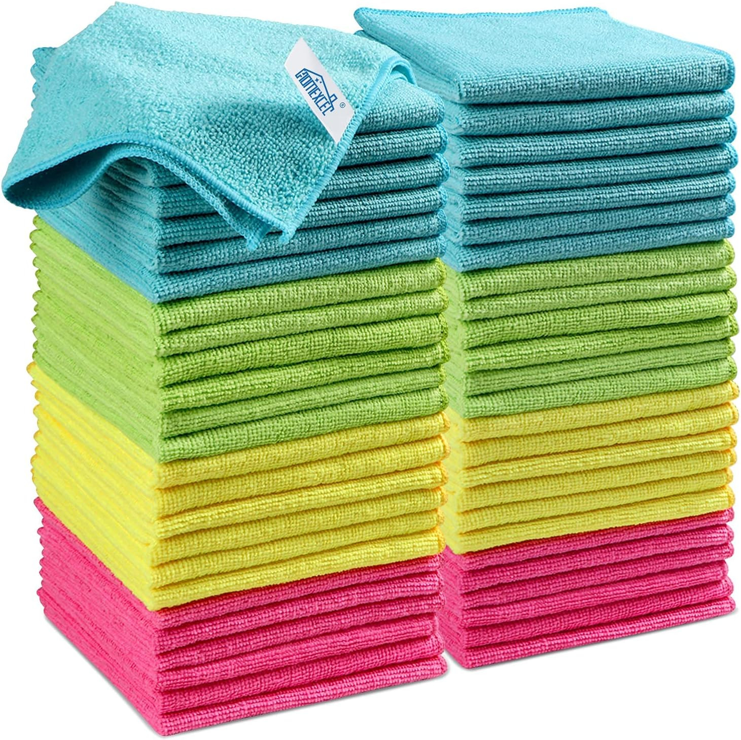 50PK Microfiber Cleaning Cloth, Cleaning Rag for Home, 11.5X11.5In | Reusable, L