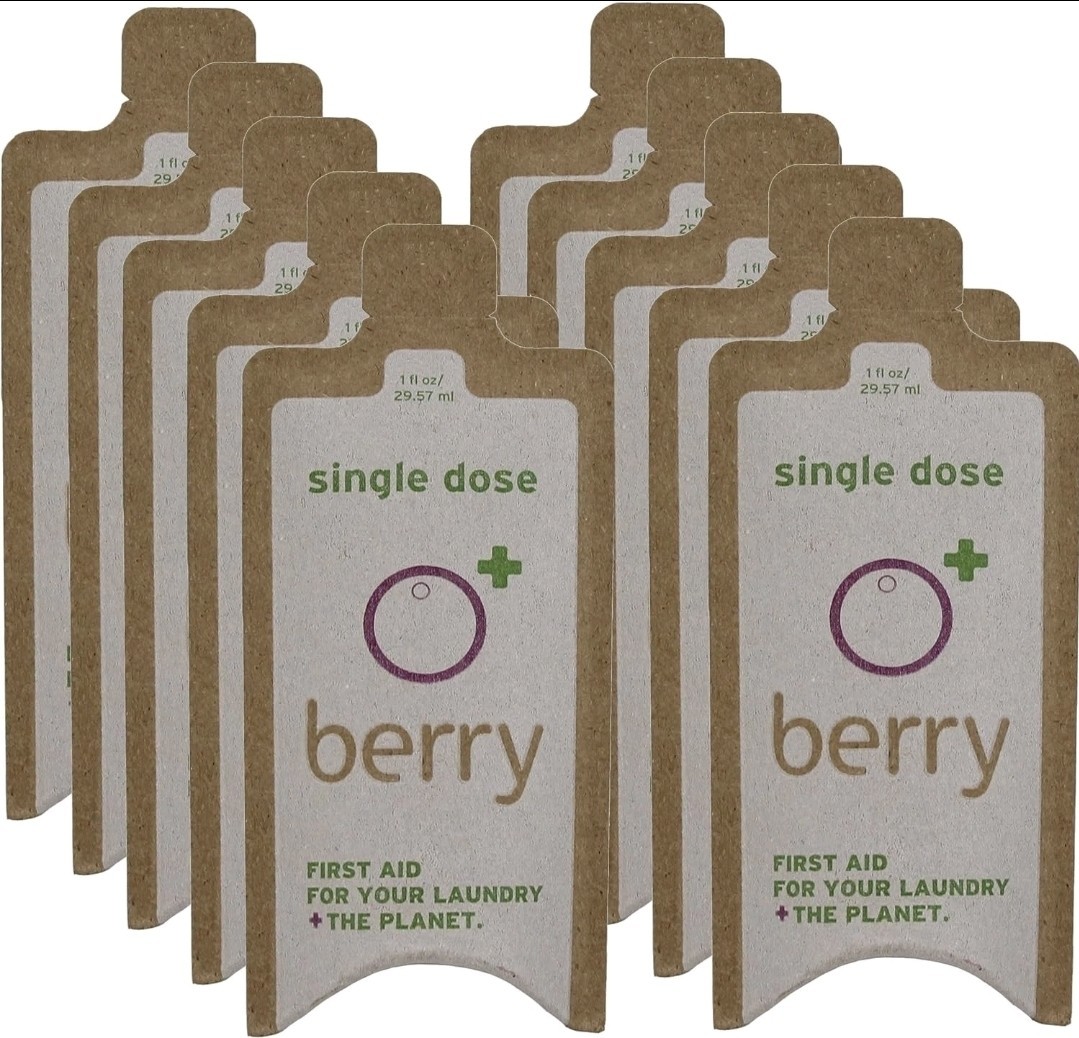 10 Pack BerryPLUS Eco-Friendly Natural Single Load Laundry Detergent 1 oz
