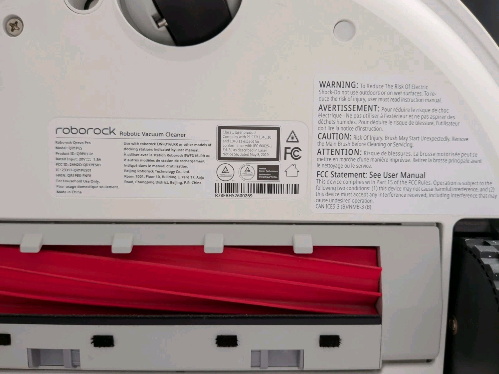 Roborock Qrevo Pro Robot Vacuum and Mop with FlexiArm Edge Mopping, White