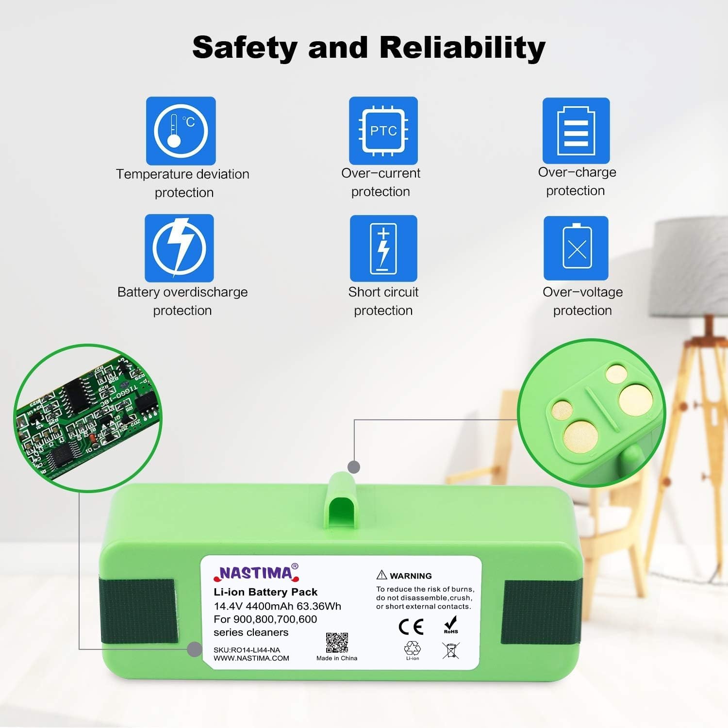 1800LI Battery Replacement for iRobot Roomba 960 980 805 690 694 981 970 965 …