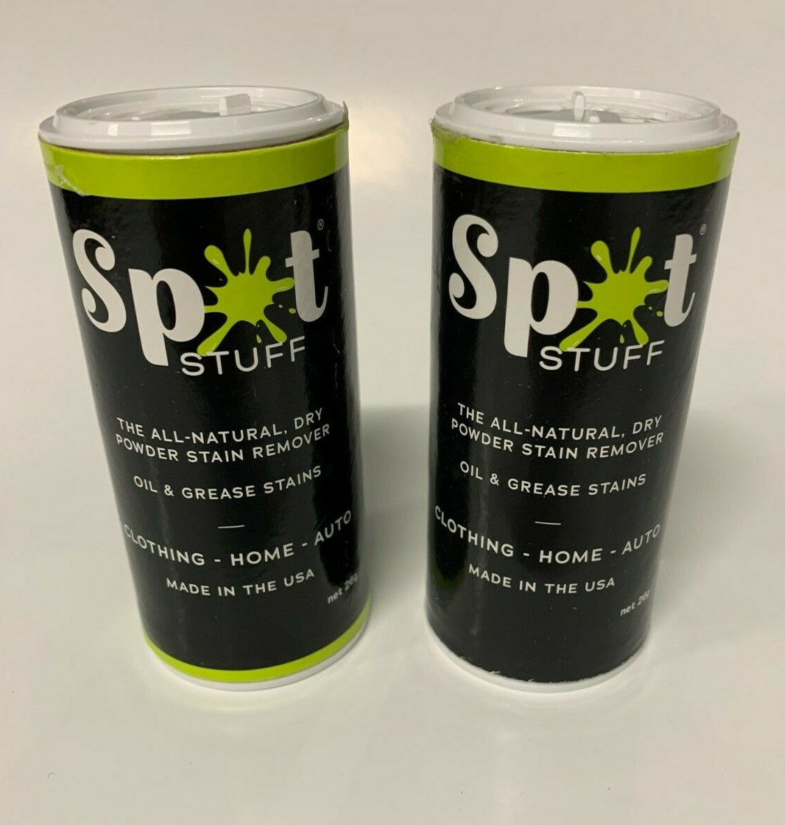 2 SPOT STUFF All Natural Dry Powder Oil & Grease Fabric Stain Remover 26g