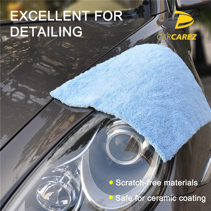 6 Pcs Edgeless Ultra Plush Microfiber Car Drying Towels Wash Buffing Detailing