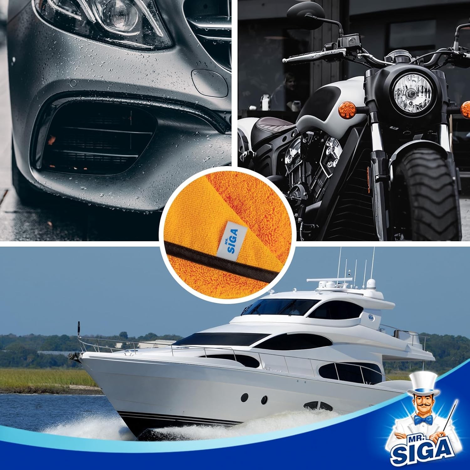 MR.SIGA Professional Premium Microfiber Towels for Household Cleaning, Dual-Side