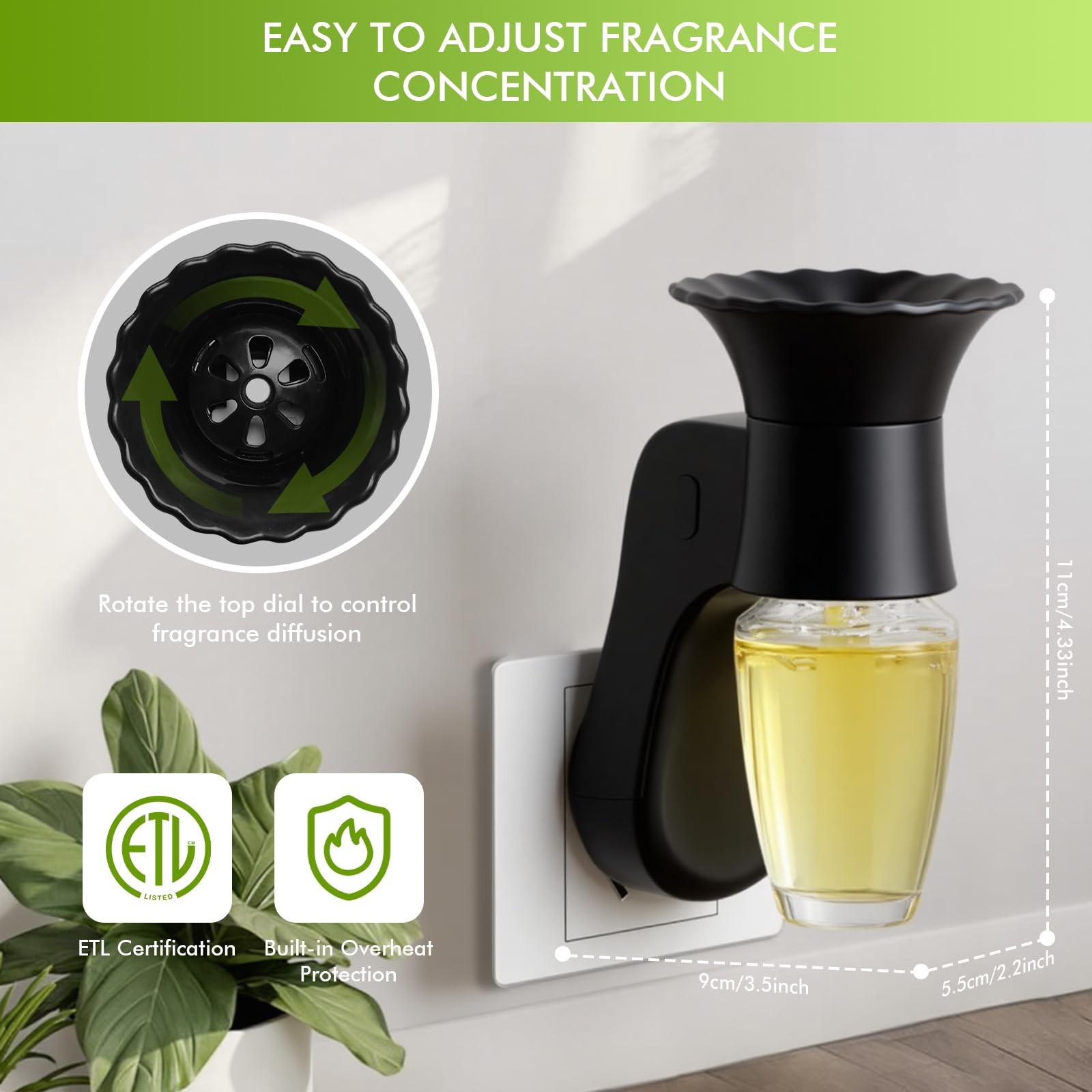 Wall Fragrance Plug in Air Freshener- Plug in Diffuser with Night Light Compa…