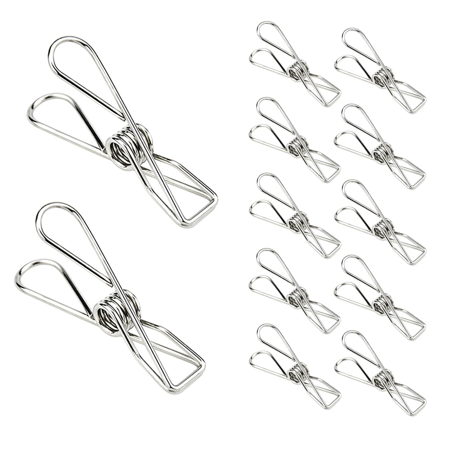 Laundry Clothes Pins Clips 50 Pack, Stainless Steel Heavy Duty Laundry Peg Metal
