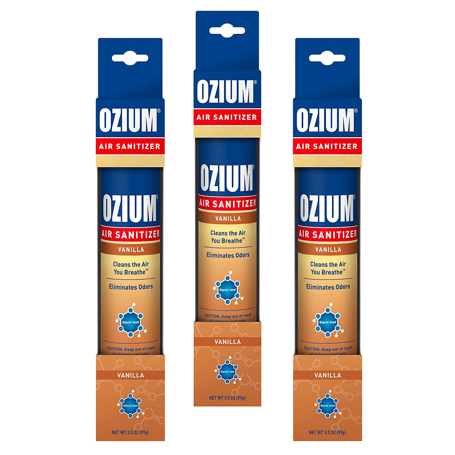Ozium Air Cleaner 3.5 oz Spray, Vanilla Scent (3-PACK)