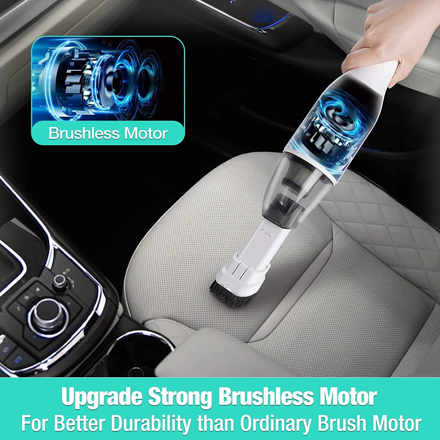 HAUSHOF Handheld Vacuum Cordless Mini Car Vacuum Cleaner 8000PA/12000PA 2 Modes