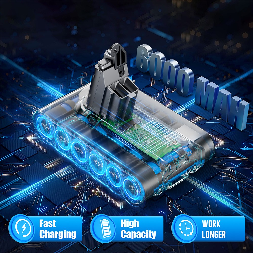 9500mAh V6 Battery 21.6V For Dyson V6 Battery SV04 SV03 DC59 Animal Battery new