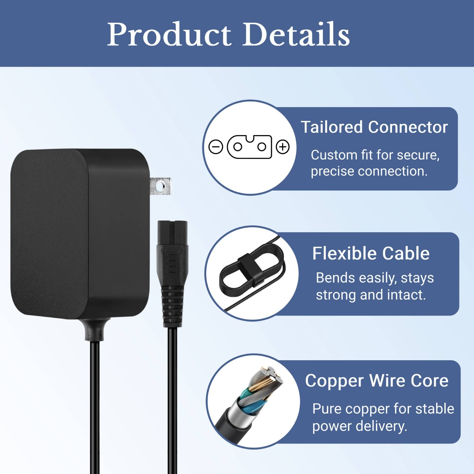 Charger for Bissell Featherweight Cordless Stick Vacuum 3061 3190 3191 3190A