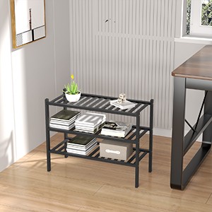 3 Tier Bamboo Shoe Rack for Closet Standing Wood Shoe Shelf Storage Organizer