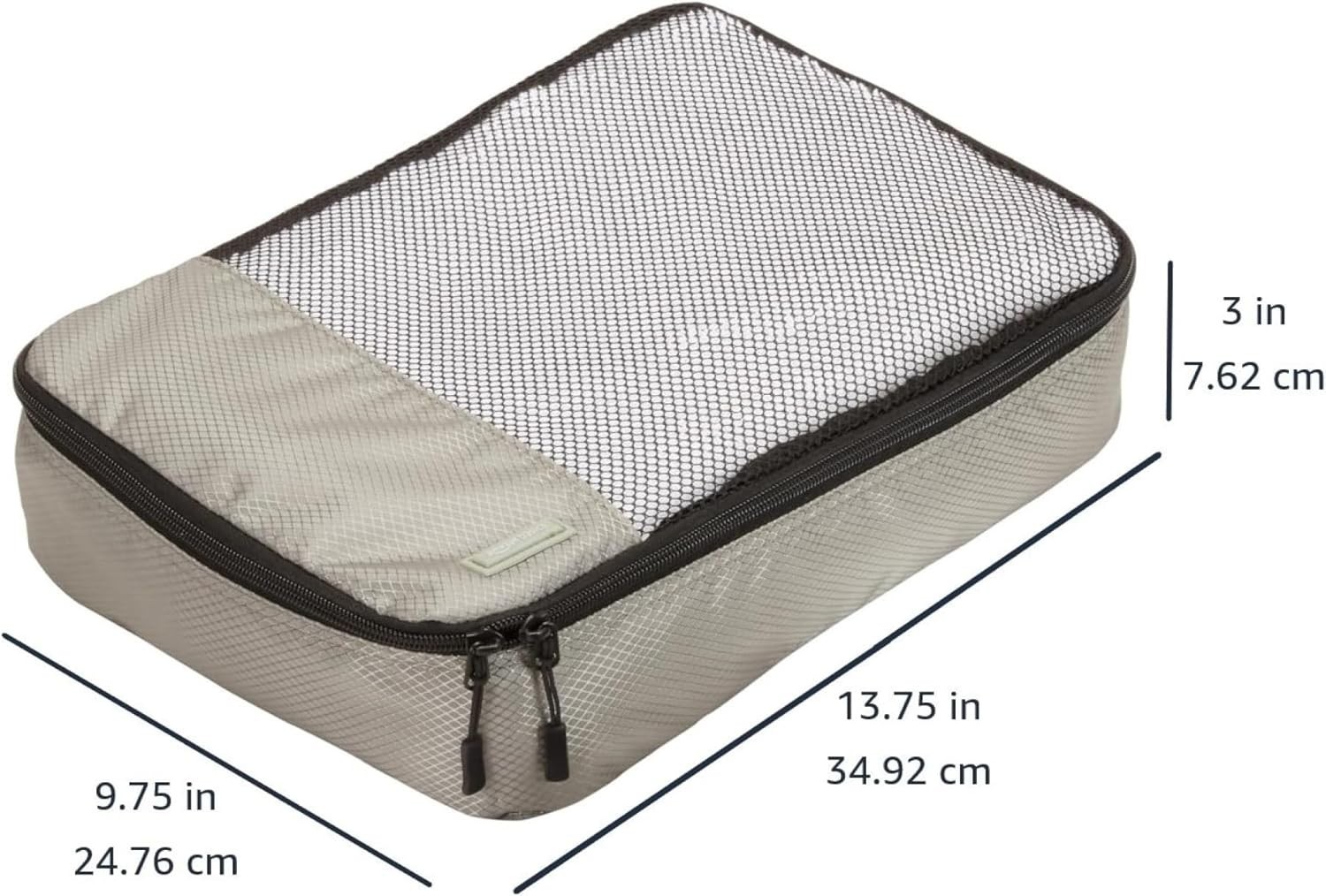 Travel Smart: Medium Packing Cubes Set with Double Zippers – Gray Polyester