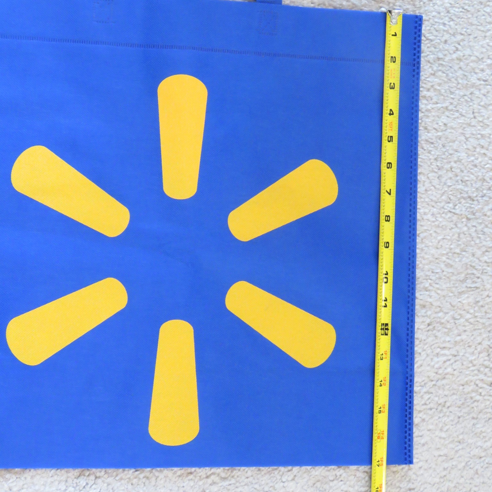Lot 10 NEW NWOT Walmart Reusable XLarge Tote Bags abt. 18″ L x 17 “T x 7” D