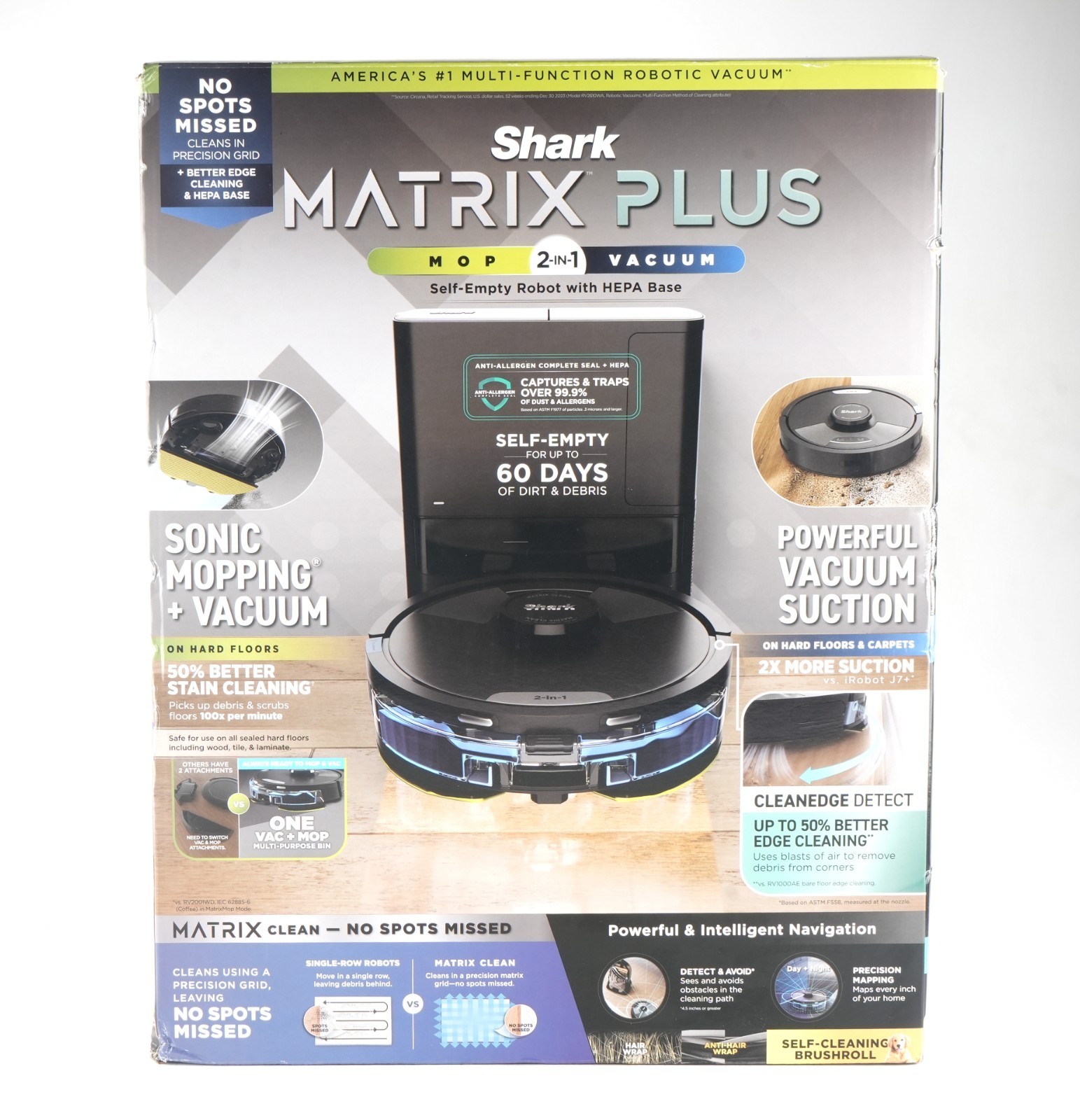 *Shark Matrix Plus 2-in-1 Robot Vacuum & Mop Self-Empty Base Sonic Mop RV2610WA